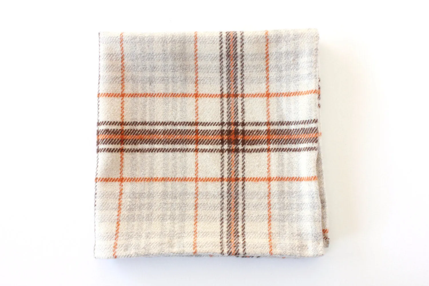 Cream and Brown Plaid Pocket Square