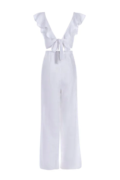 Crème - 100% Linen Mykonos Pants