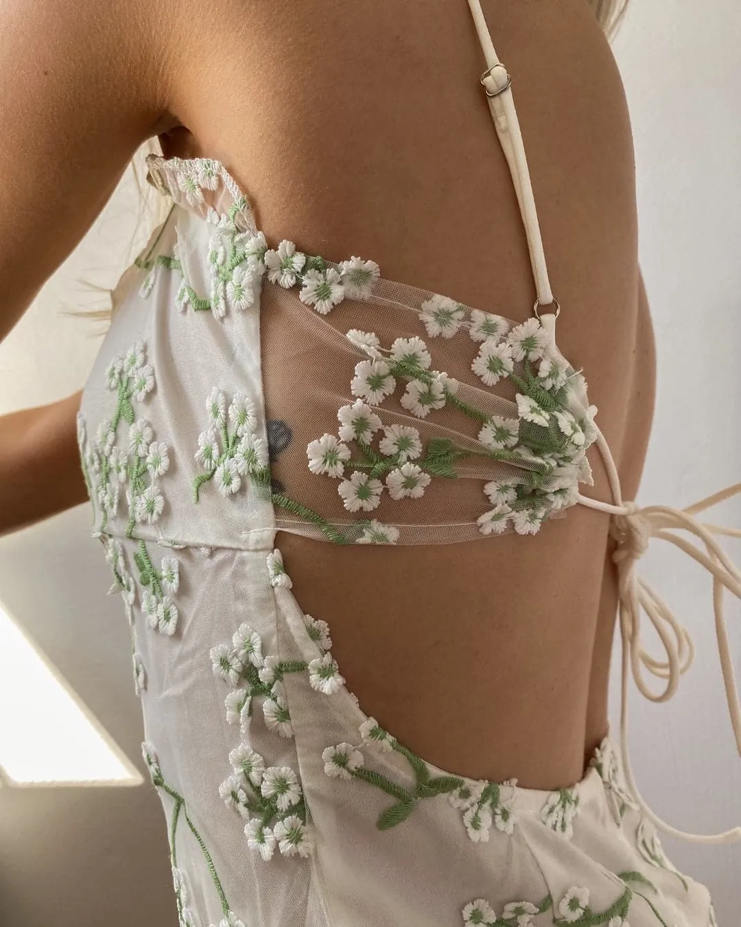 Croatian Coast White Floral Mini Dress