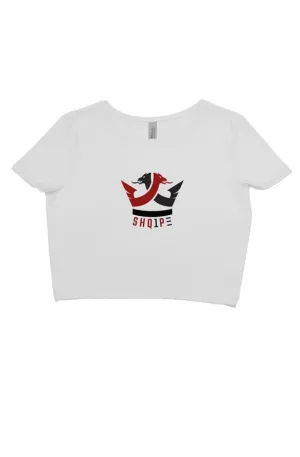 crop tee-white red/black
