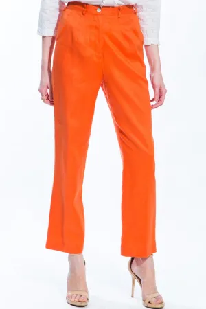 Cropped Linen Pants (Orange) Style 1150