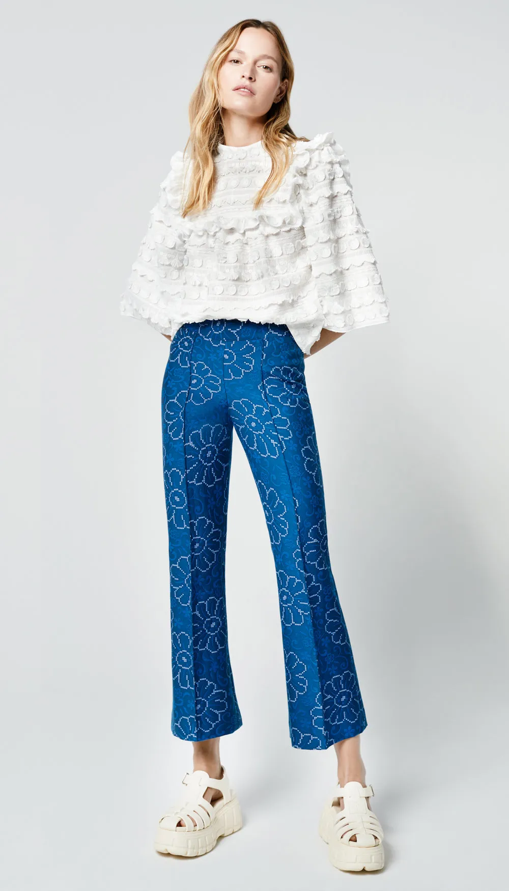 Cropped Pintuck Pants