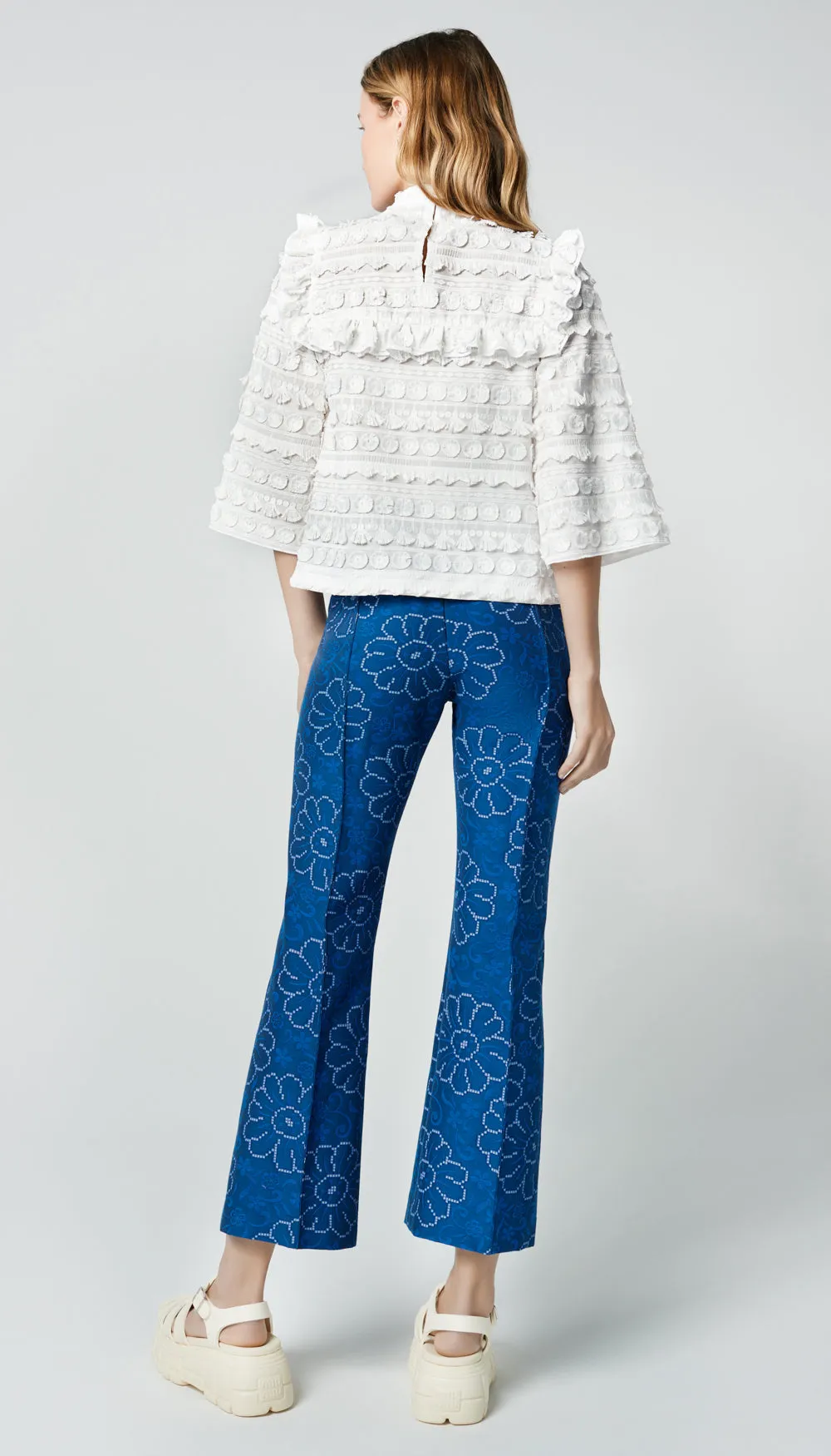 Cropped Pintuck Pants