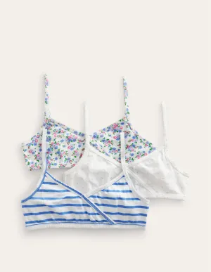 Crossover Crop Tops 3 Pack-Multi Floral