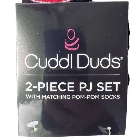 Cuddl Duds Womens Black Dog Sweater Knit Socks 3 pc Pajamas Sets Plus Sz 1X NWT