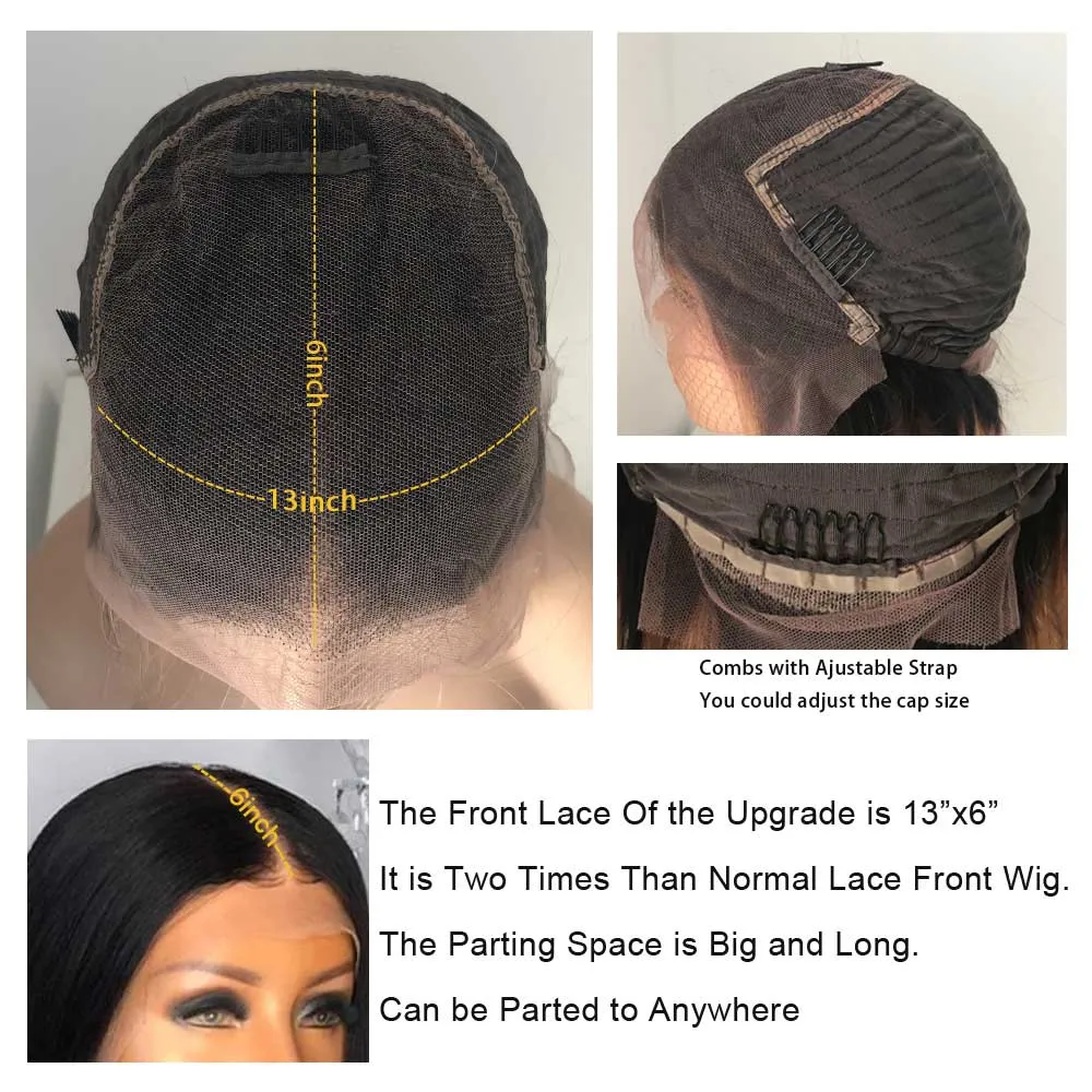 Curly Baby Hair Straight Crystal Lace Pre Plucked Glueless 13x6 Lace Front Wigs