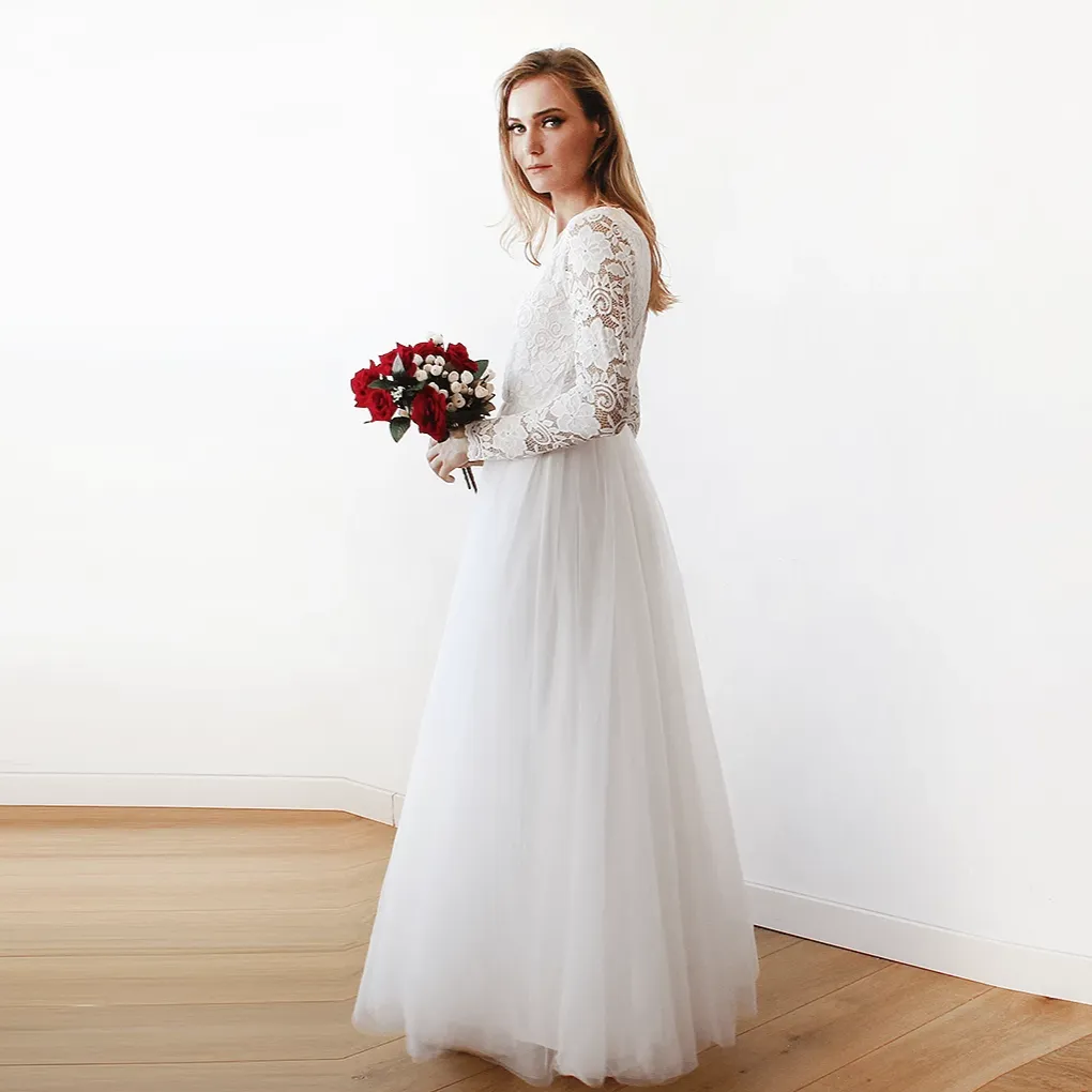 Curvy Ivory Tulle Dress #1125