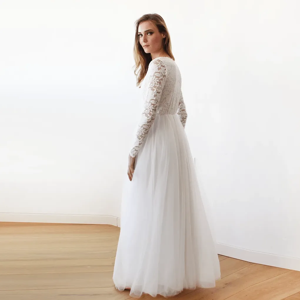 Curvy Ivory Tulle Dress #1125
