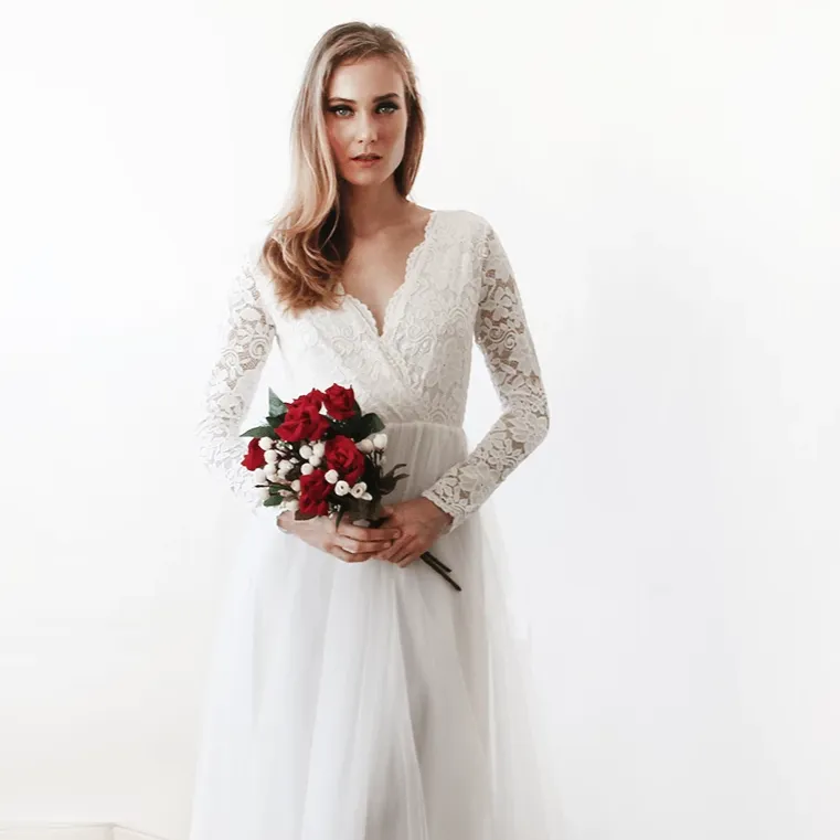 Curvy Ivory Tulle Dress #1125