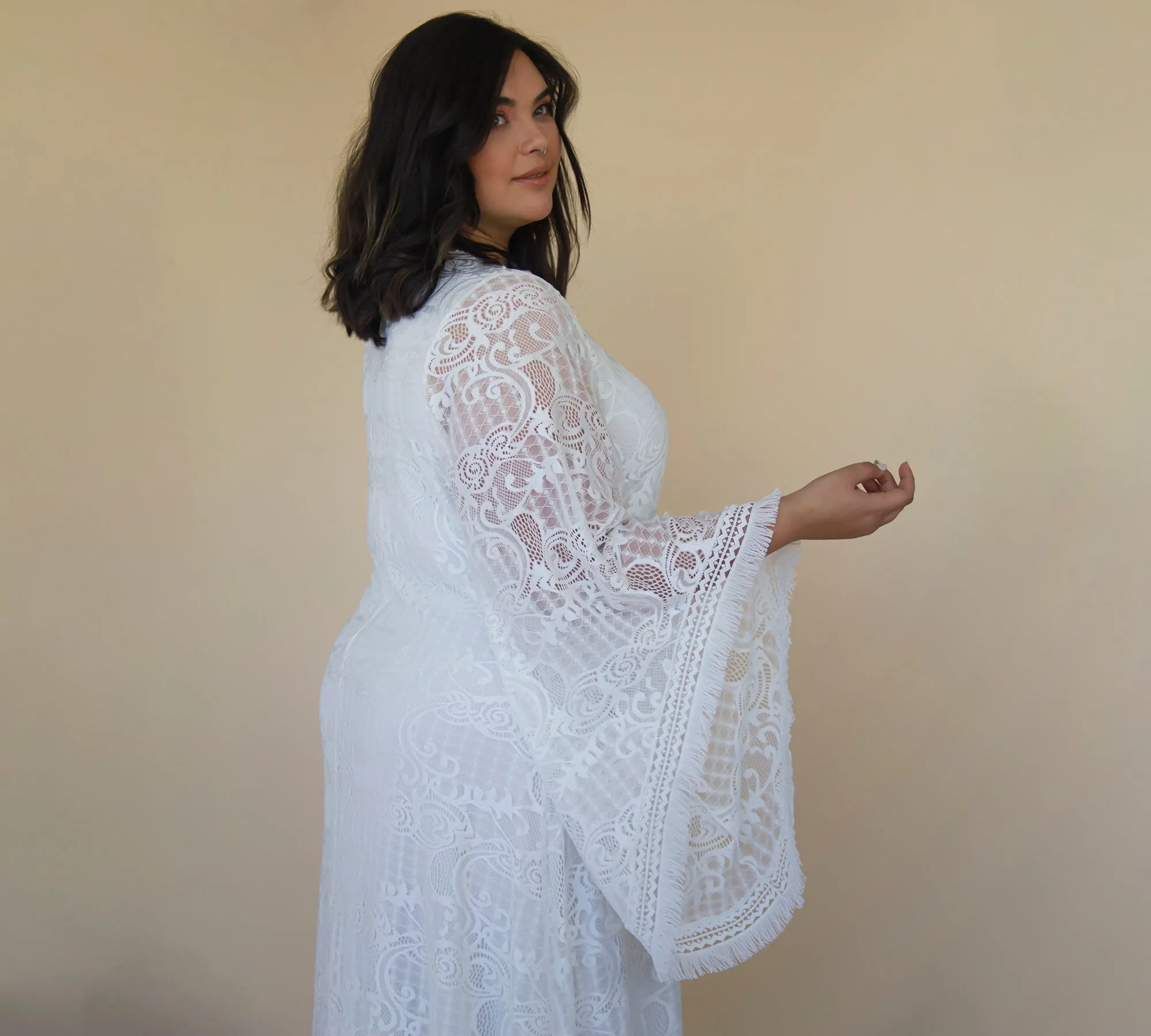 Curvy Kaftan Dress with fringe #1328