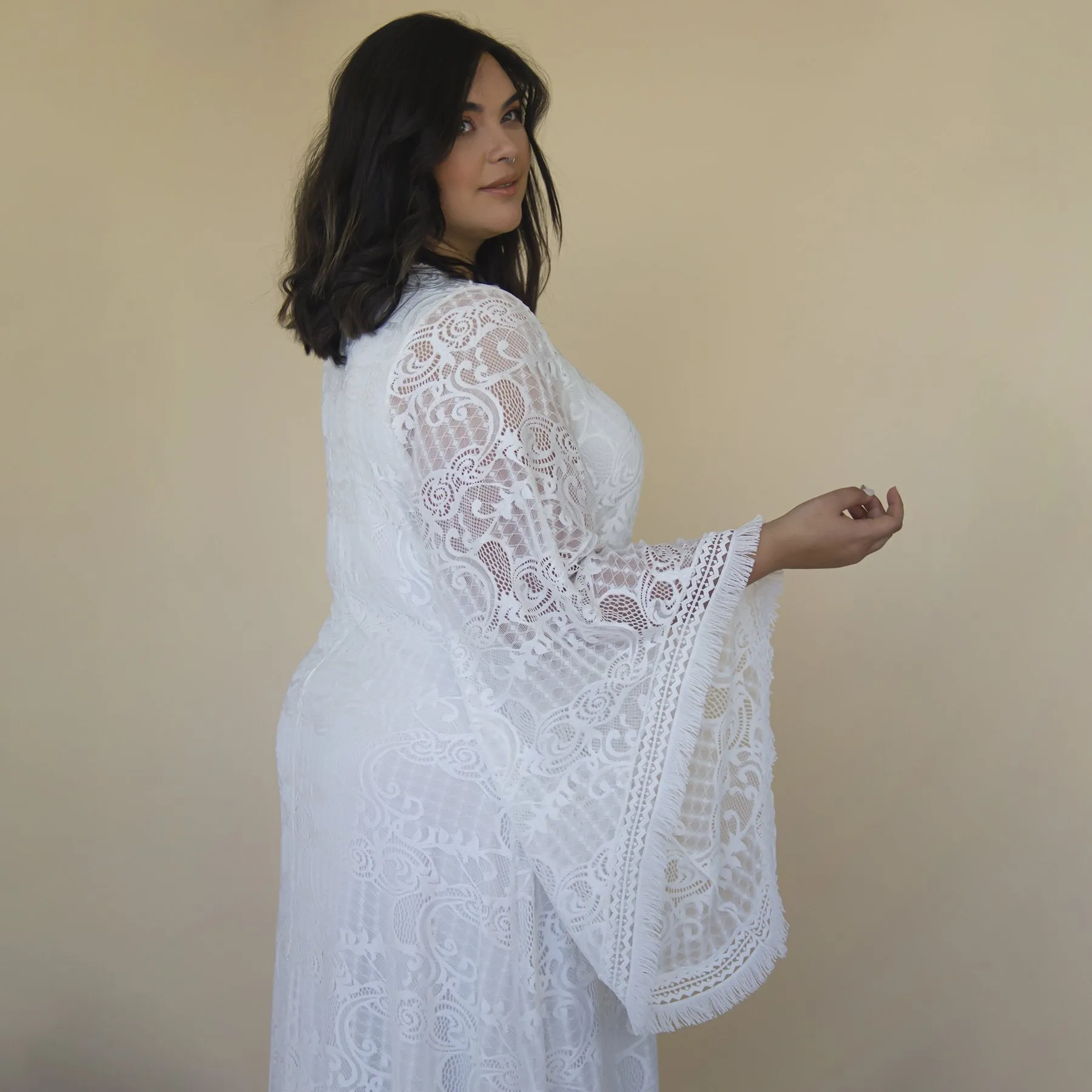 Curvy Kaftan Dress with fringe #1328