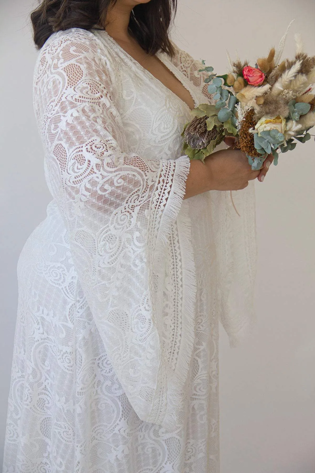 Curvy Kaftan Dress with fringe #1328