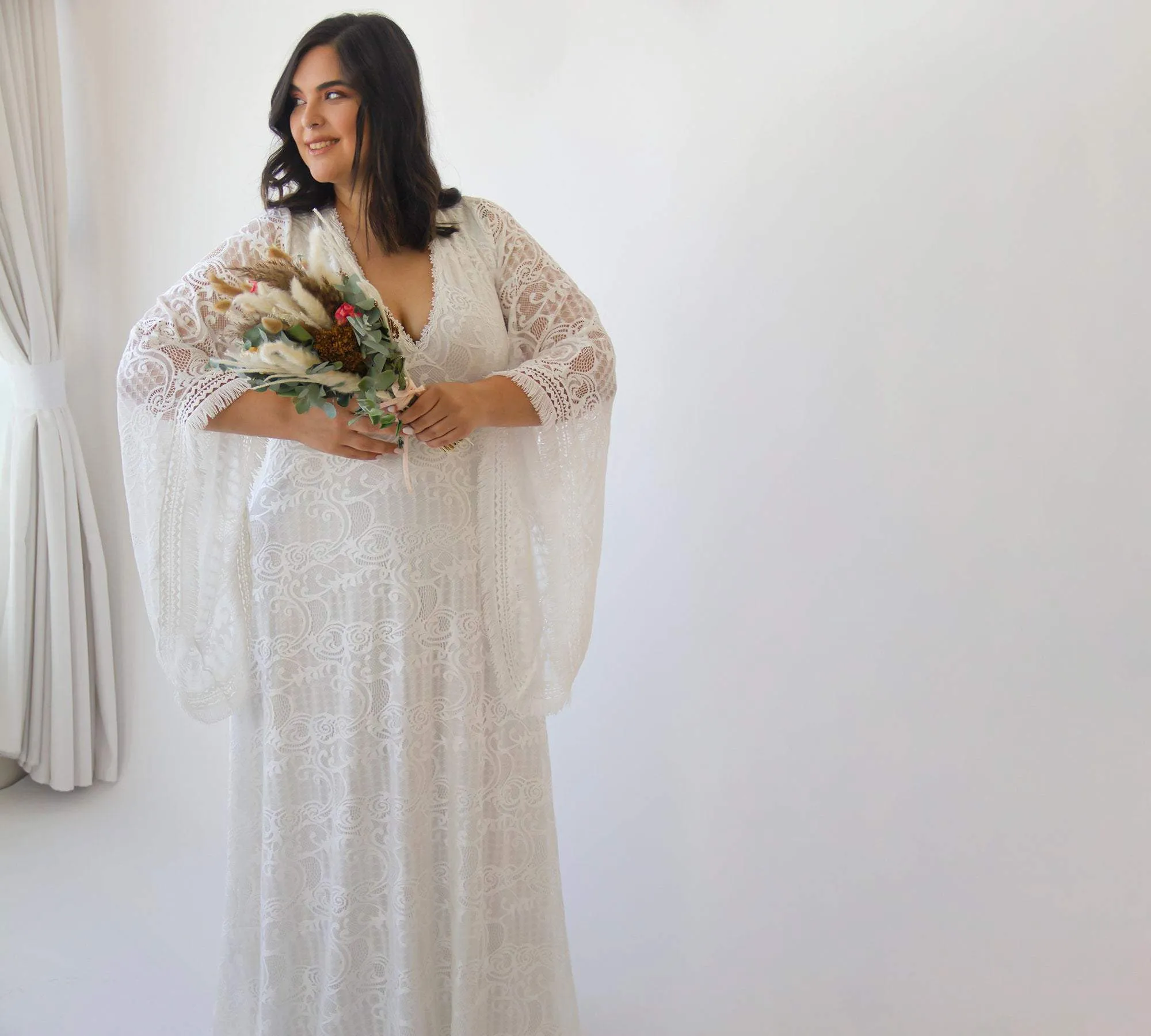 Curvy Kaftan Dress with fringe #1328