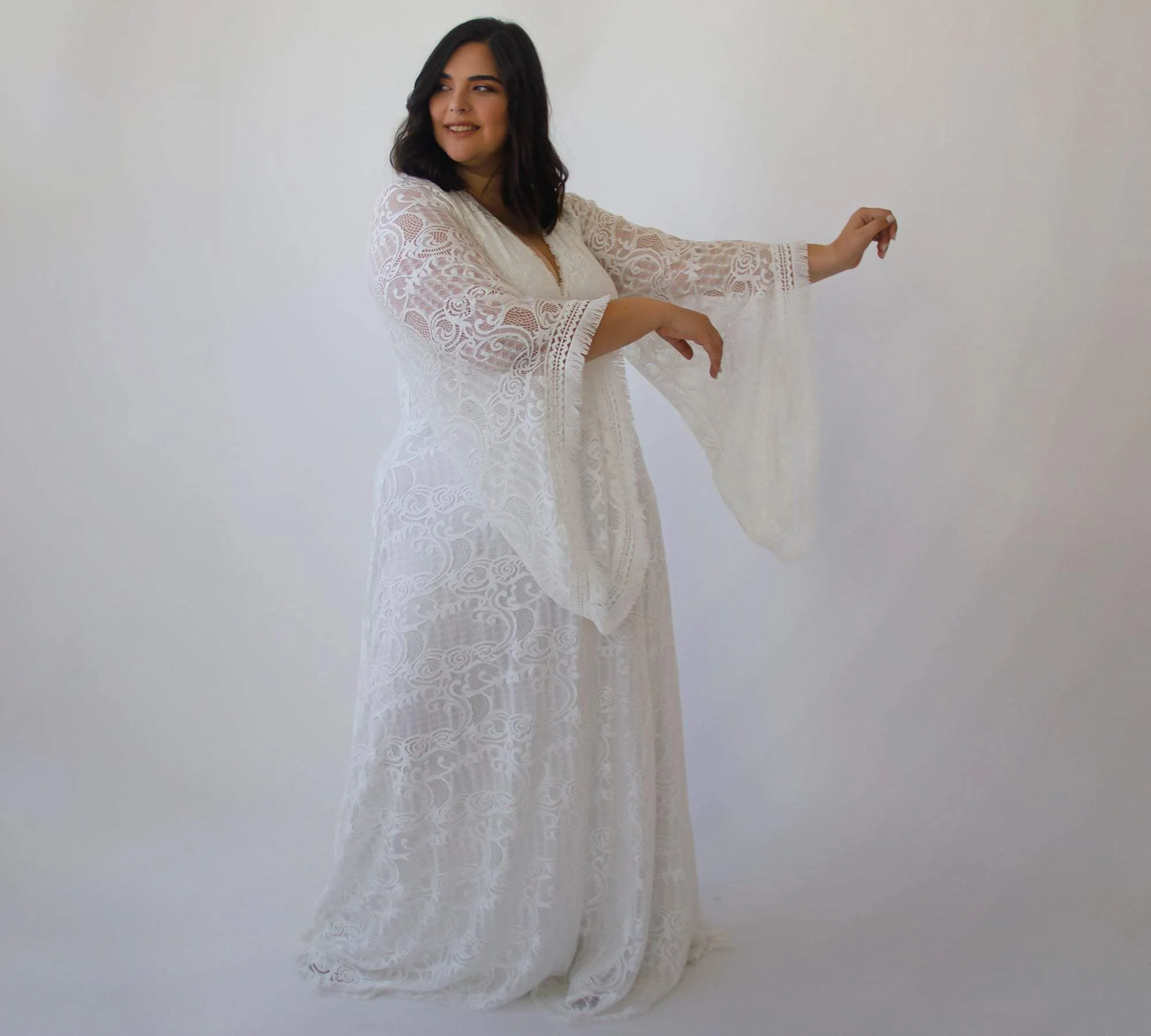 Curvy Kaftan Dress with fringe #1328