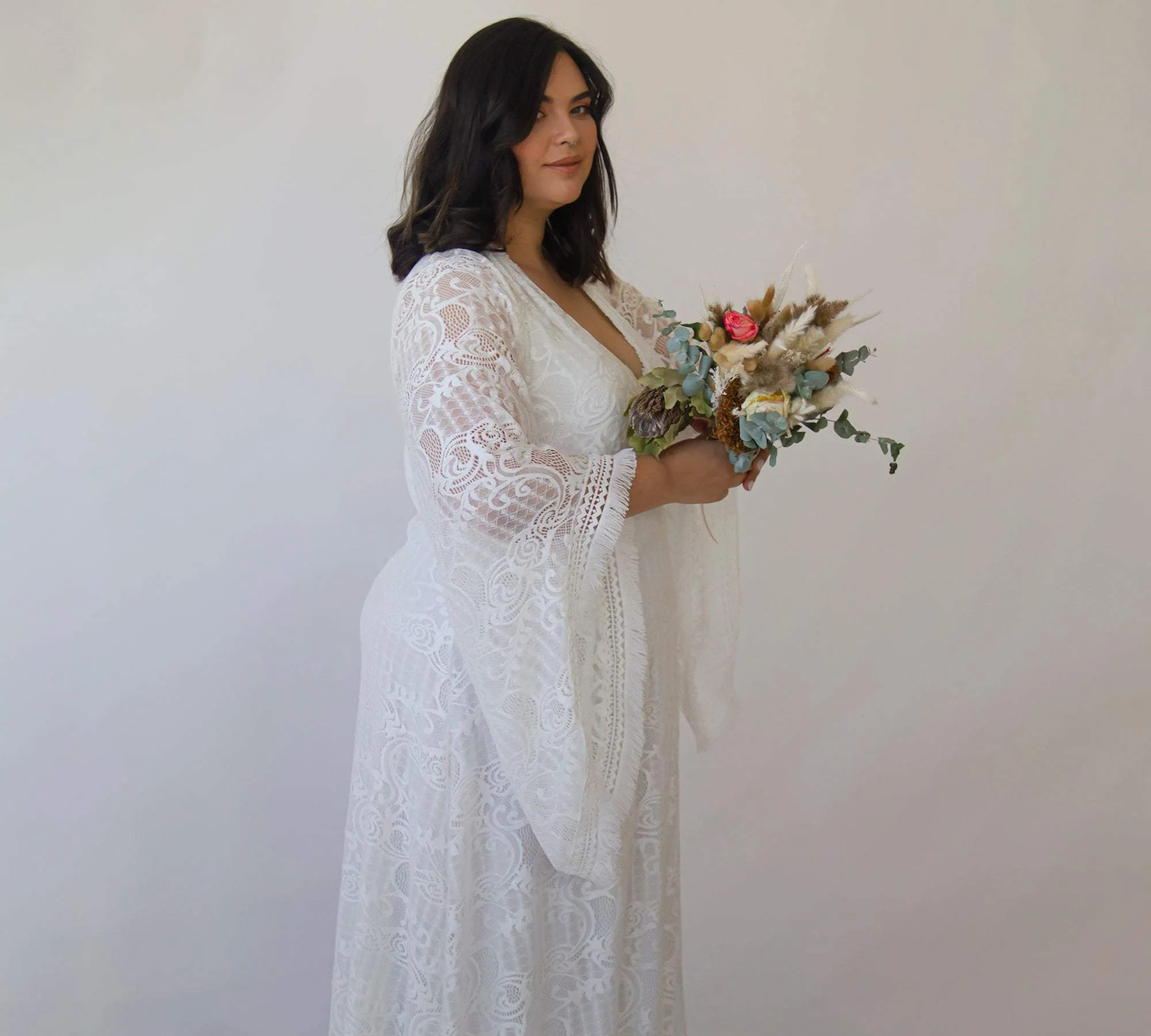 Curvy Kaftan Dress with fringe #1328