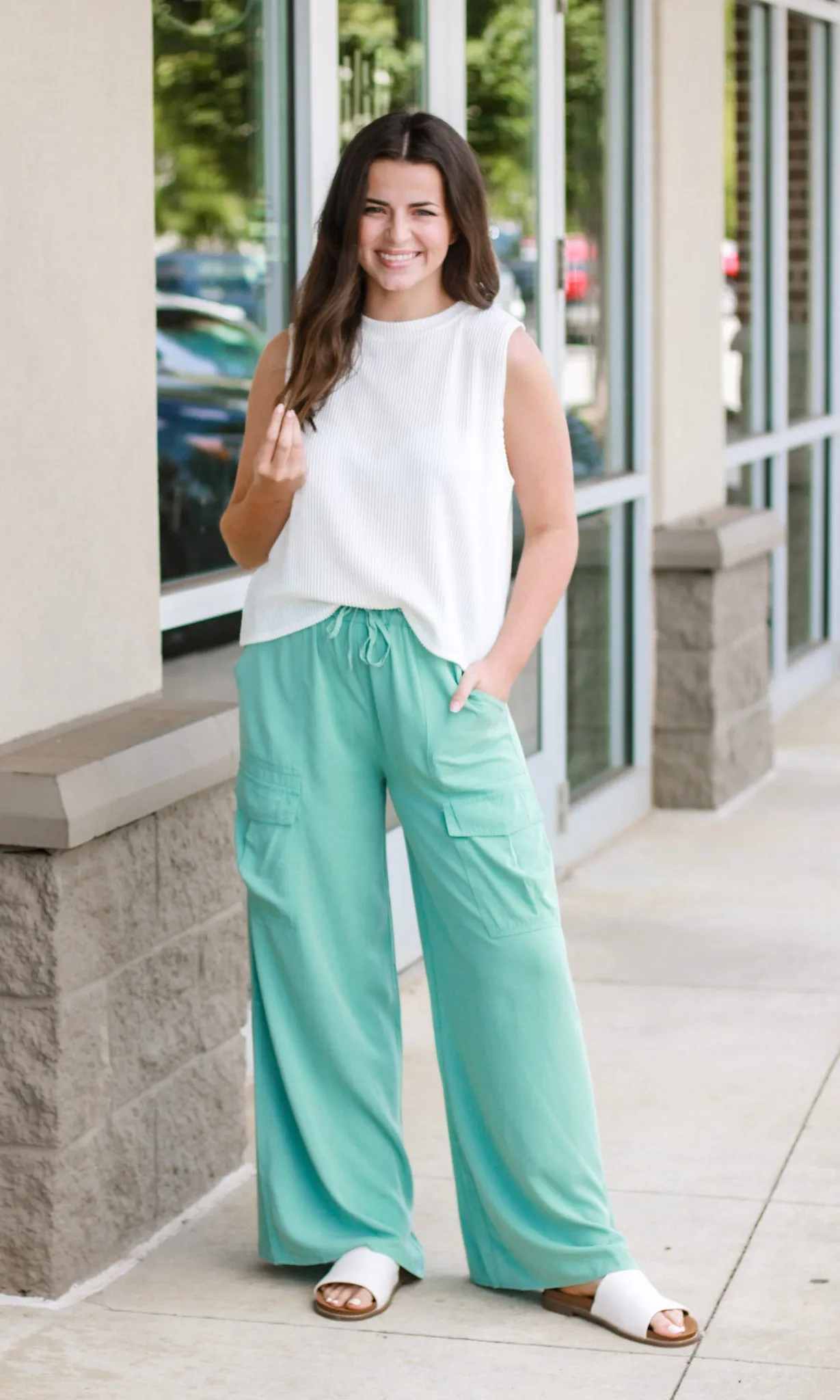 Cute in Comfort Wide Leg Pants in Teal