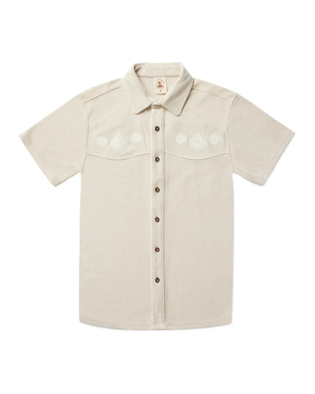 DANDY DEL MAR THE GAUCHO TERRY CLOTH SHIRT IN ALABASTER