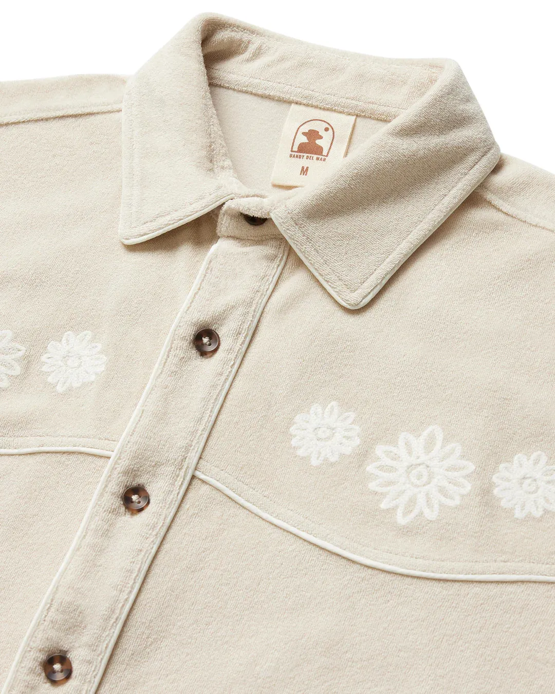 DANDY DEL MAR THE GAUCHO TERRY CLOTH SHIRT IN ALABASTER