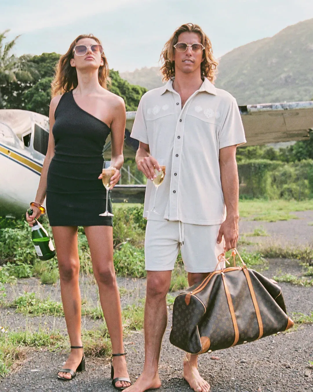 DANDY DEL MAR THE GAUCHO TERRY CLOTH SHIRT IN ALABASTER
