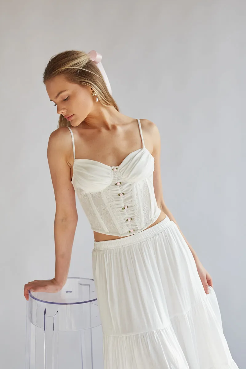 Daphne Rosette Lace Corset Top