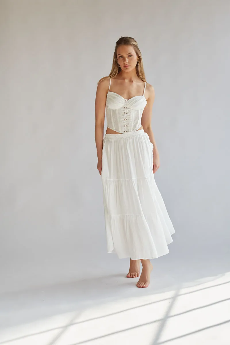 Daphne Rosette Lace Corset Top