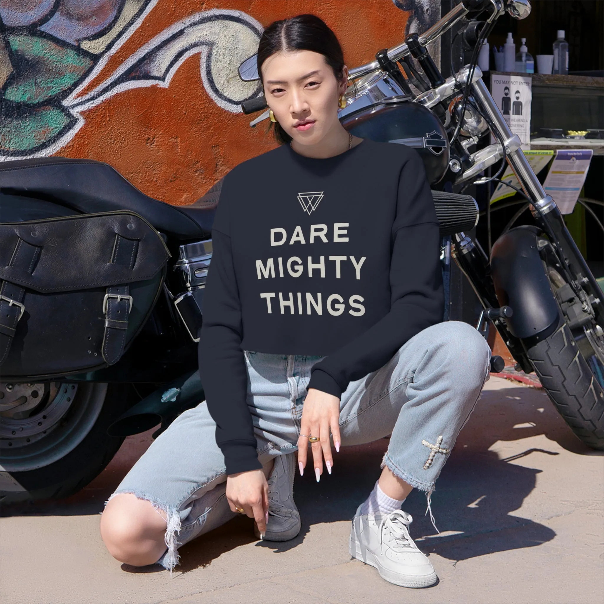 Dare Mighty Things - Women's Cropped Sweatshirt