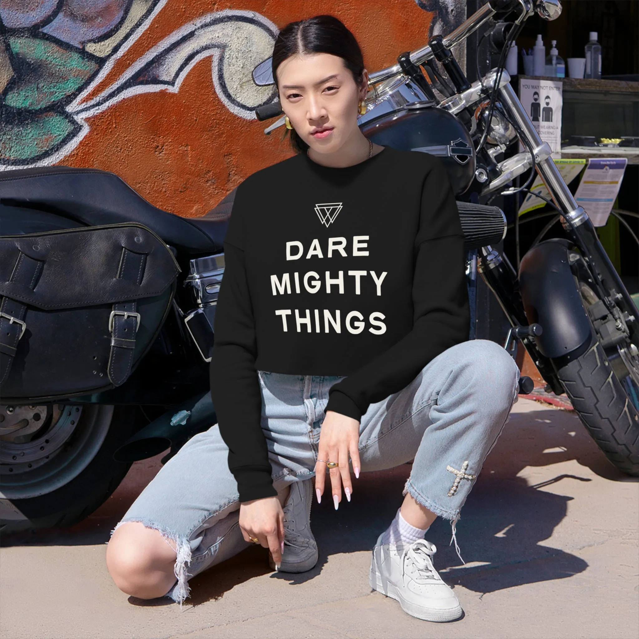 Dare Mighty Things - Women's Cropped Sweatshirt