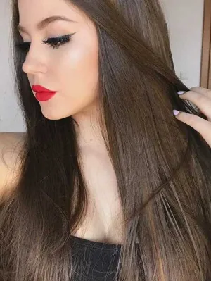 Dark Brown Synthetic Lace Front Wigs