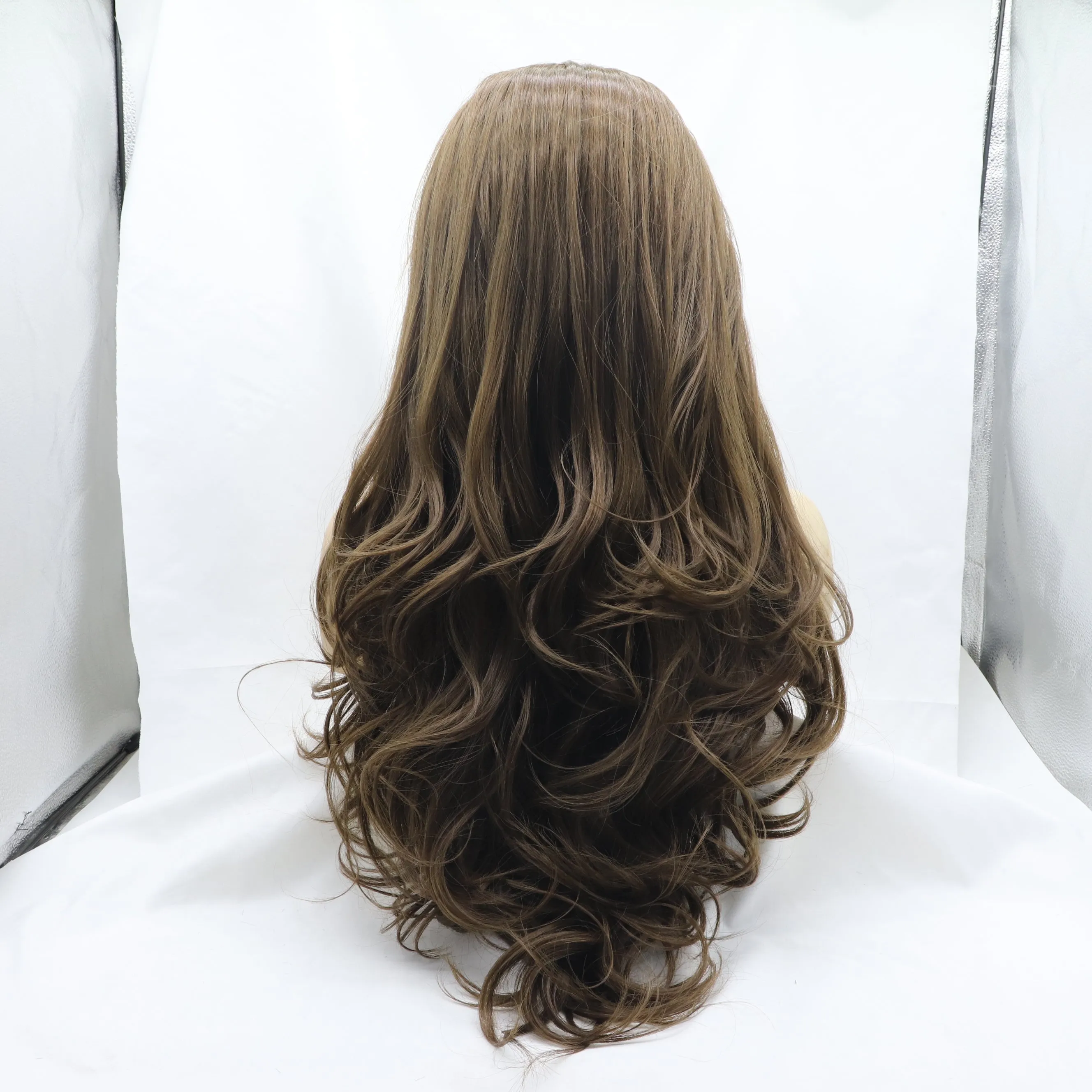 Dark Brown Wavy Long Synthetic Lace Front Wig