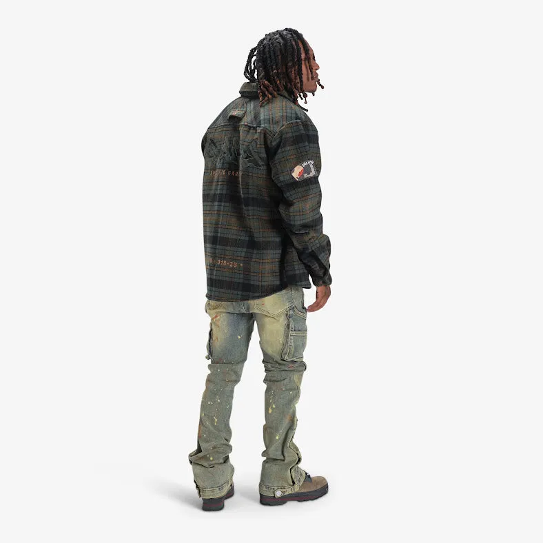 DAZED FLANNEL JACKET (ARMY)
