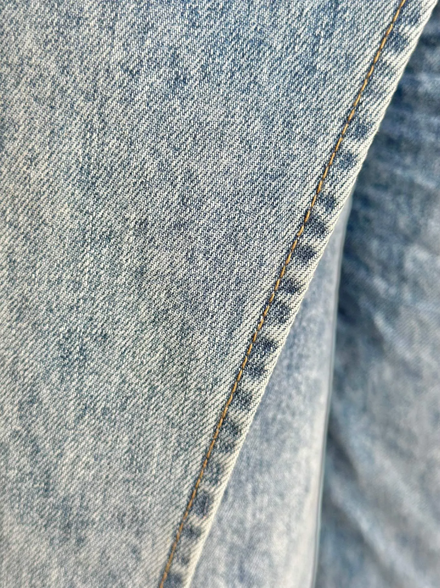 Deconstructed Denim Banana Pants Fake Two Piece Denim Wide Leg Pants