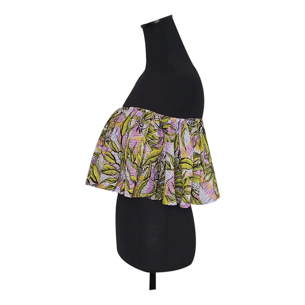 Deep Purple Sea Chiffon Ruffle Top