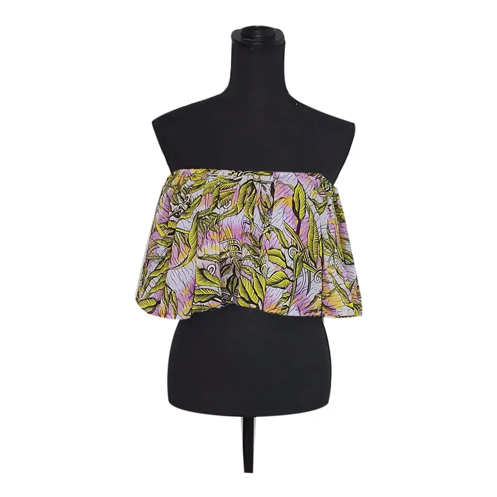 Deep Purple Sea Chiffon Ruffle Top
