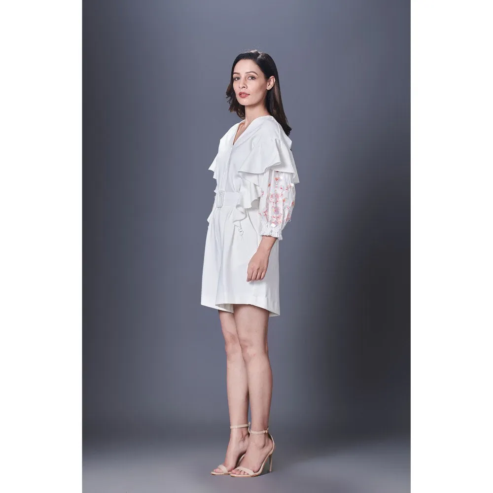 Deepika Arora White Playsuit (Set of 2)