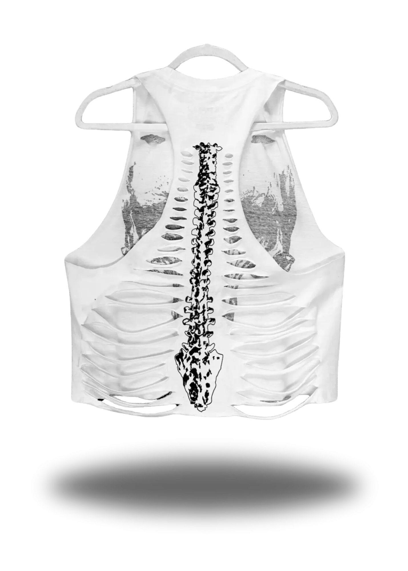 DESTRUCTION  CROP TANK TOP *WHITE*