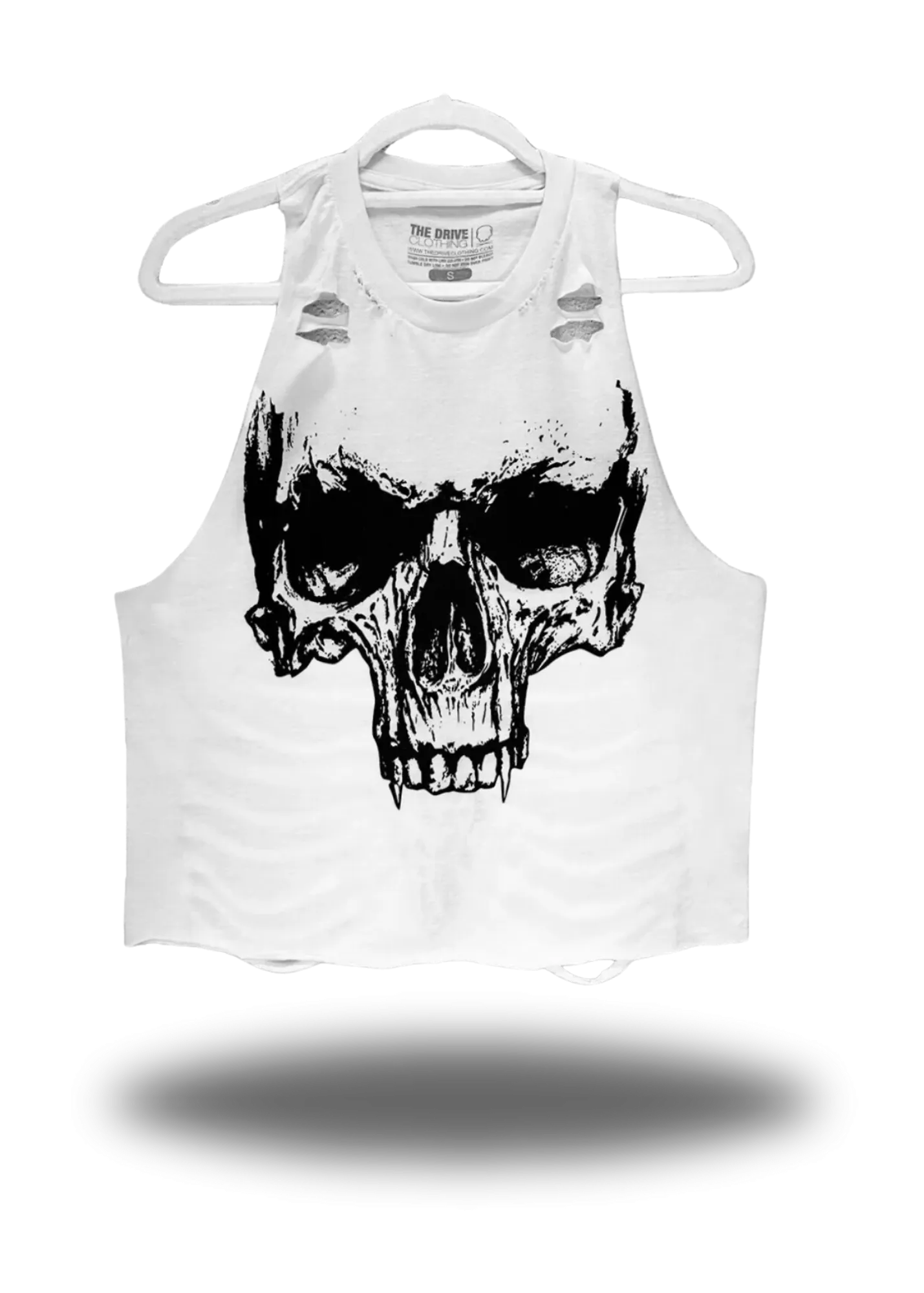 DESTRUCTION  CROP TANK TOP *WHITE*