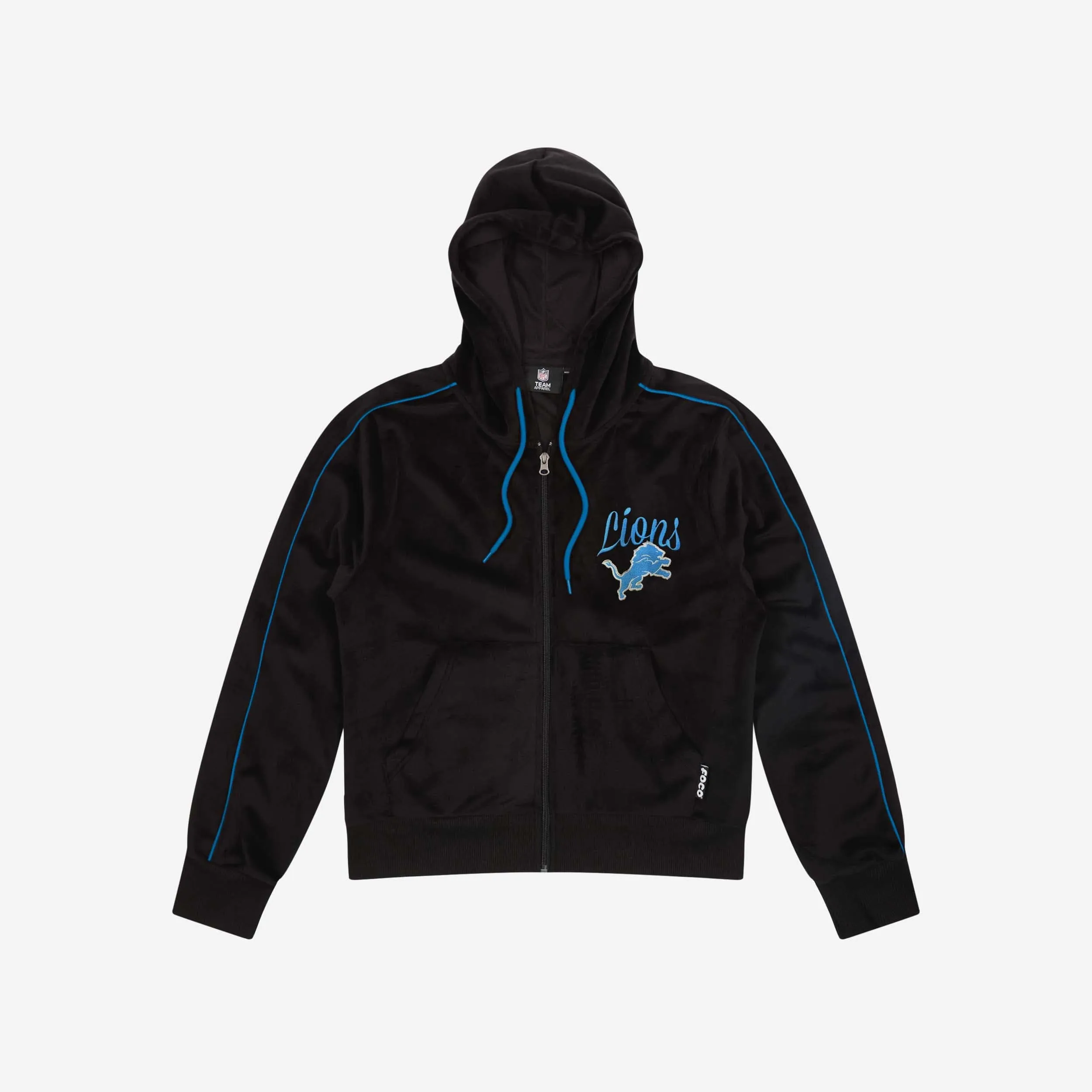 Detroit Lions Womens Velour Zip Up Top