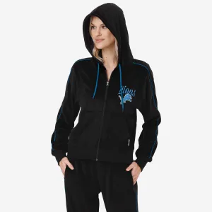 Detroit Lions Womens Velour Zip Up Top
