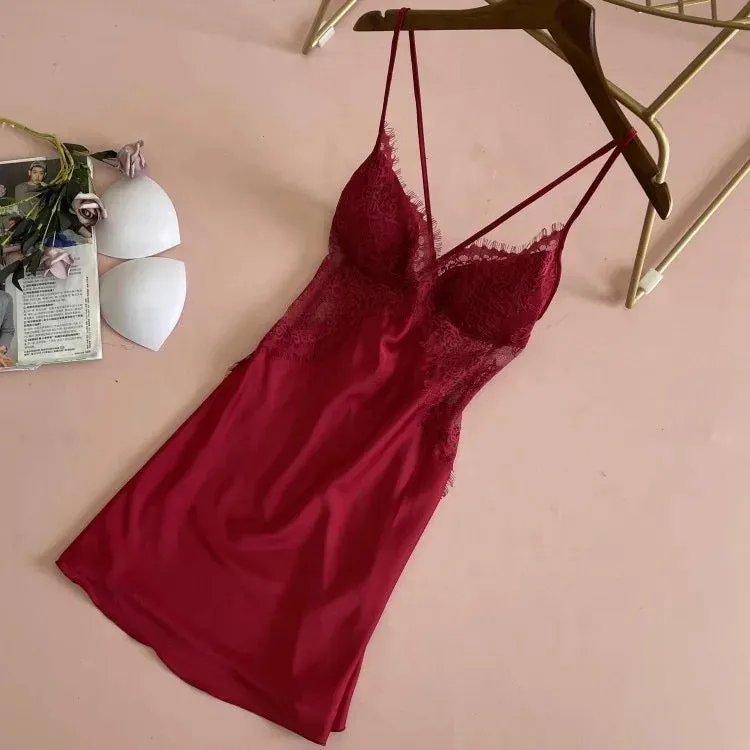 Diana Satin Silk Sleepwear - Burgundy