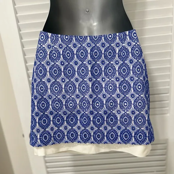 Diane Von Furstenberg Elley Lace Bud Eyelet Micro Miniskirt size 8