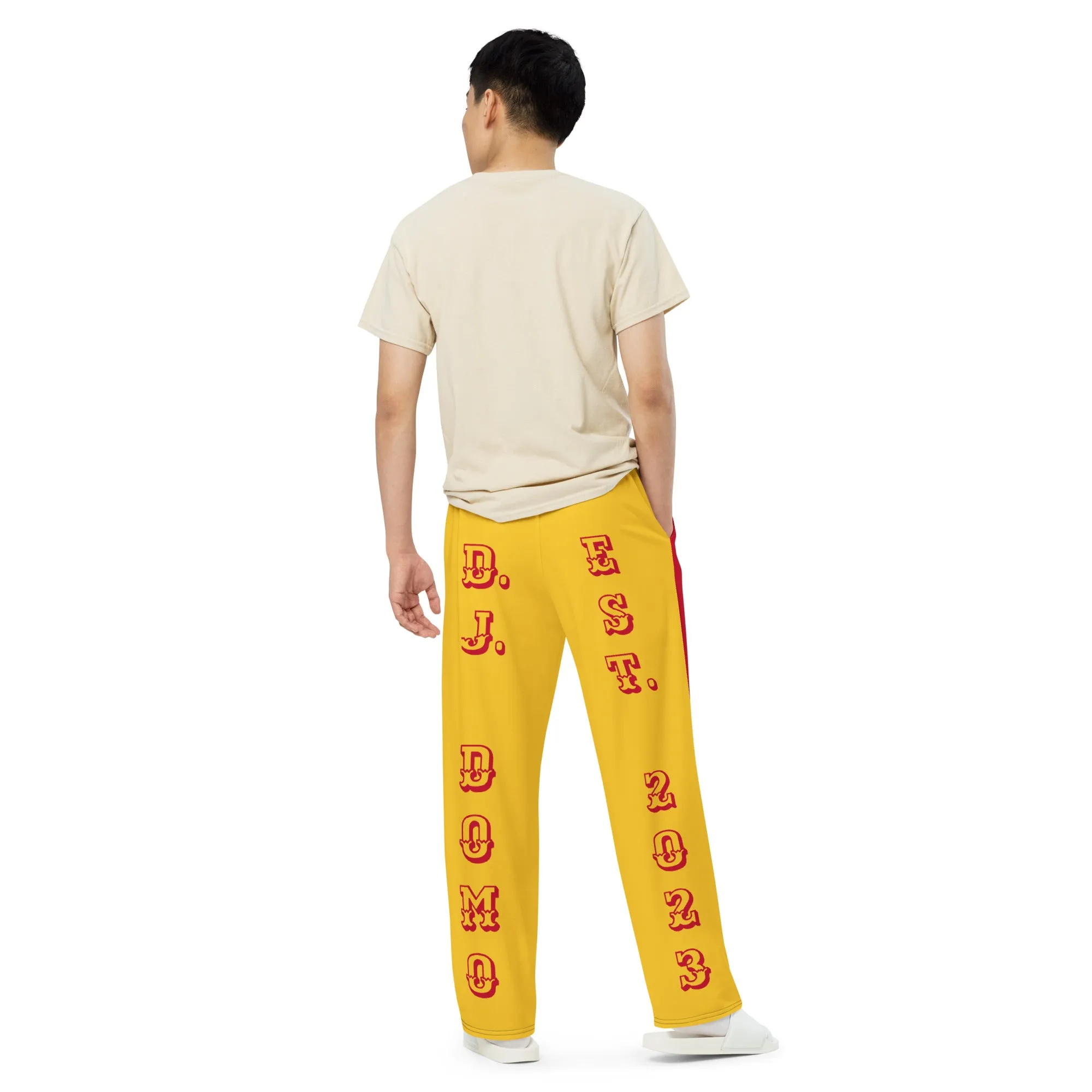DJD MO- "It's A KC Thang" Unisex 2 Tone Wide-Leg Pants Red/Yellow/White