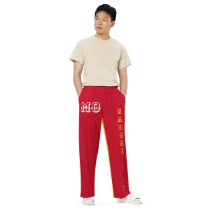 DJD MO- "It's A KC Thang" Unisex 2 Tone Wide-Leg Pants Red/Yellow/White