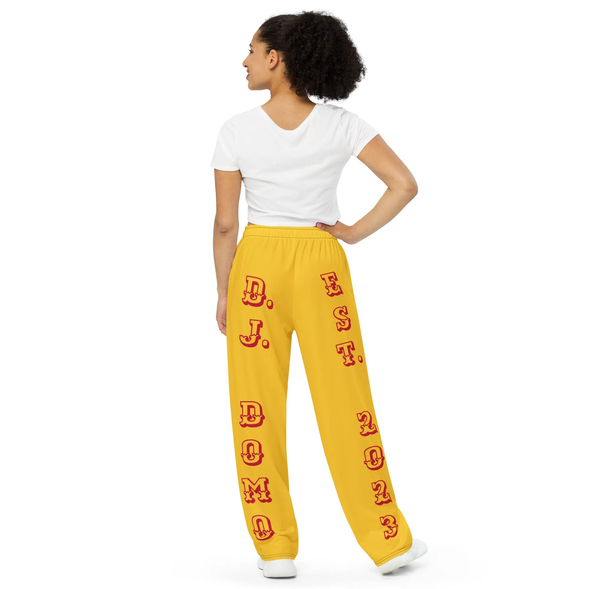 DJD MO- "It's A KC Thang" Unisex 2 Tone Wide-Leg Pants Red/Yellow/White