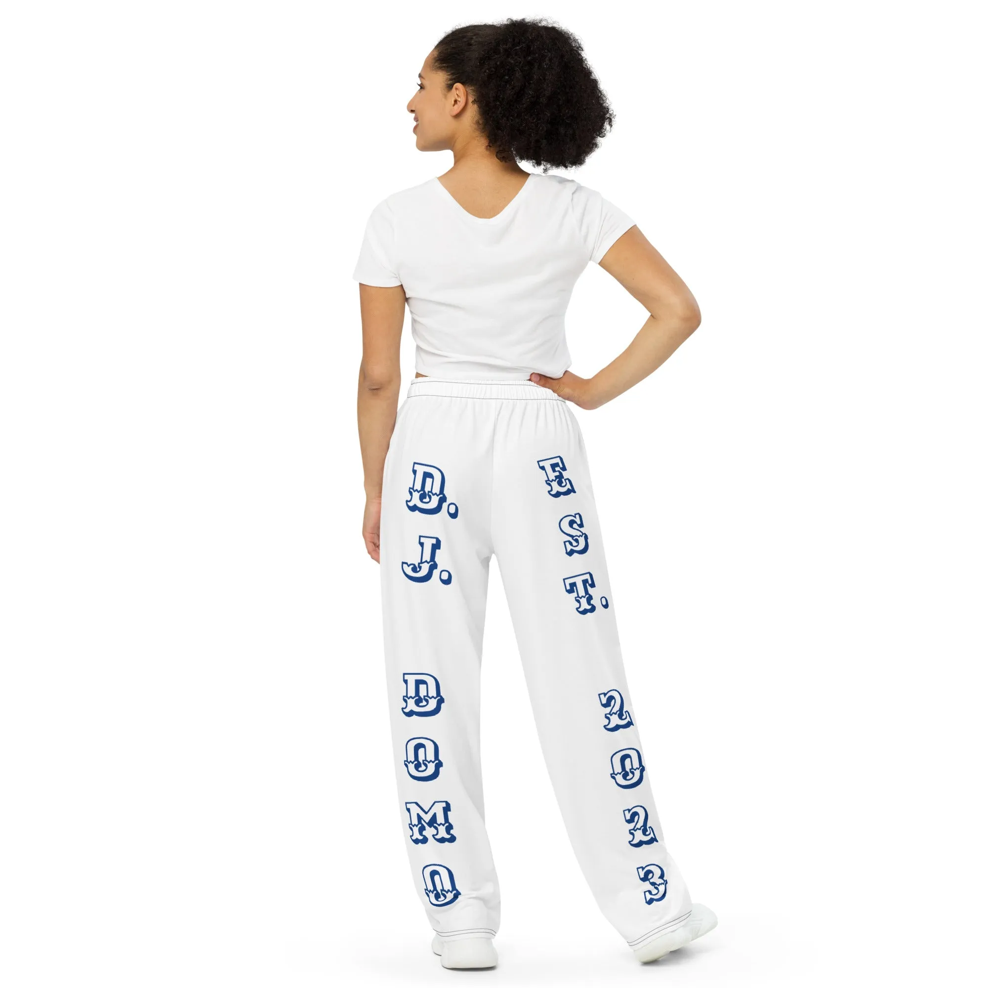 DJD VA- "It's A Hampton Thang" Unisex 2 Tone Wide-Leg Pants Blue/White/Red