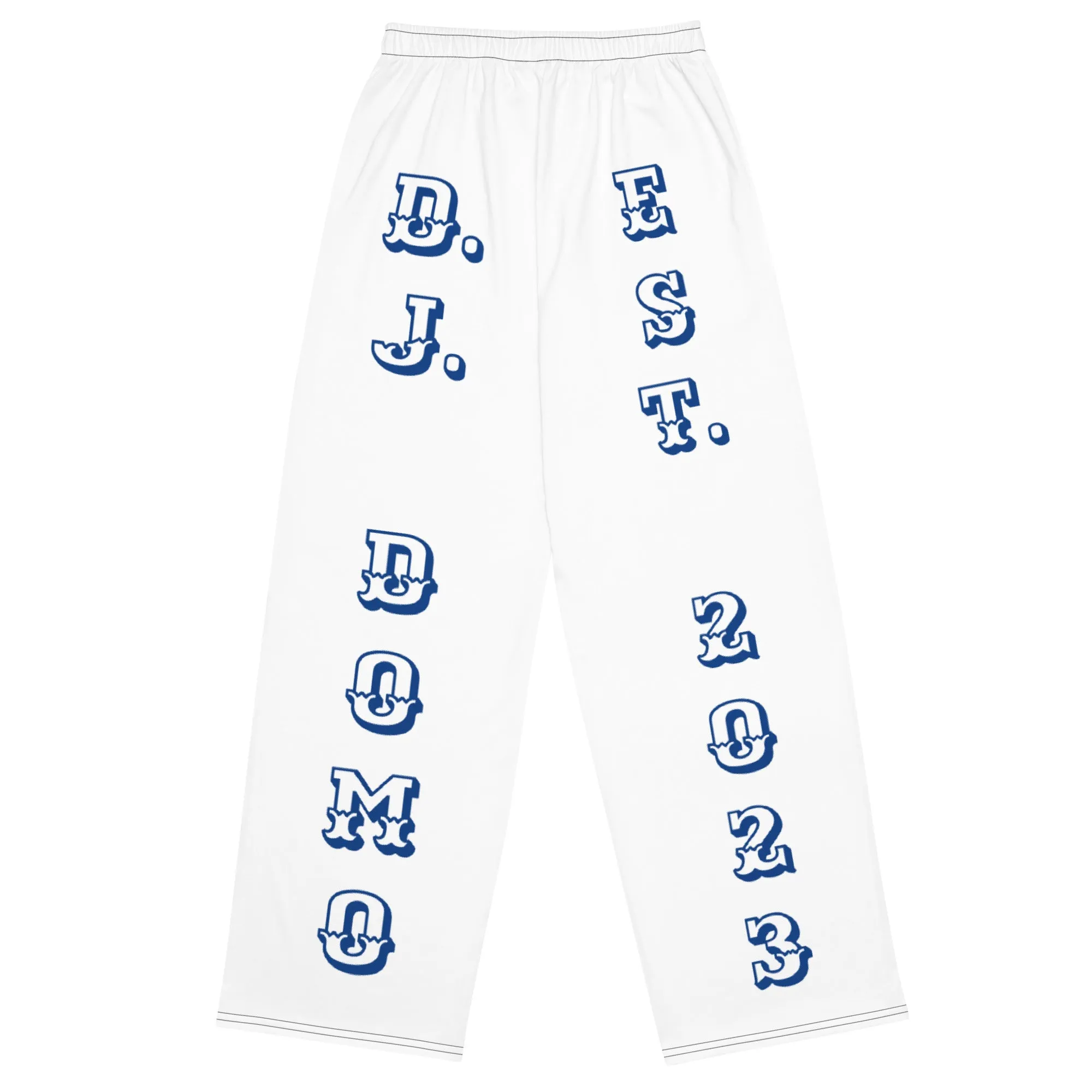 DJD VA- "It's A Hampton Thang" Unisex 2 Tone Wide-Leg Pants Blue/White/Red