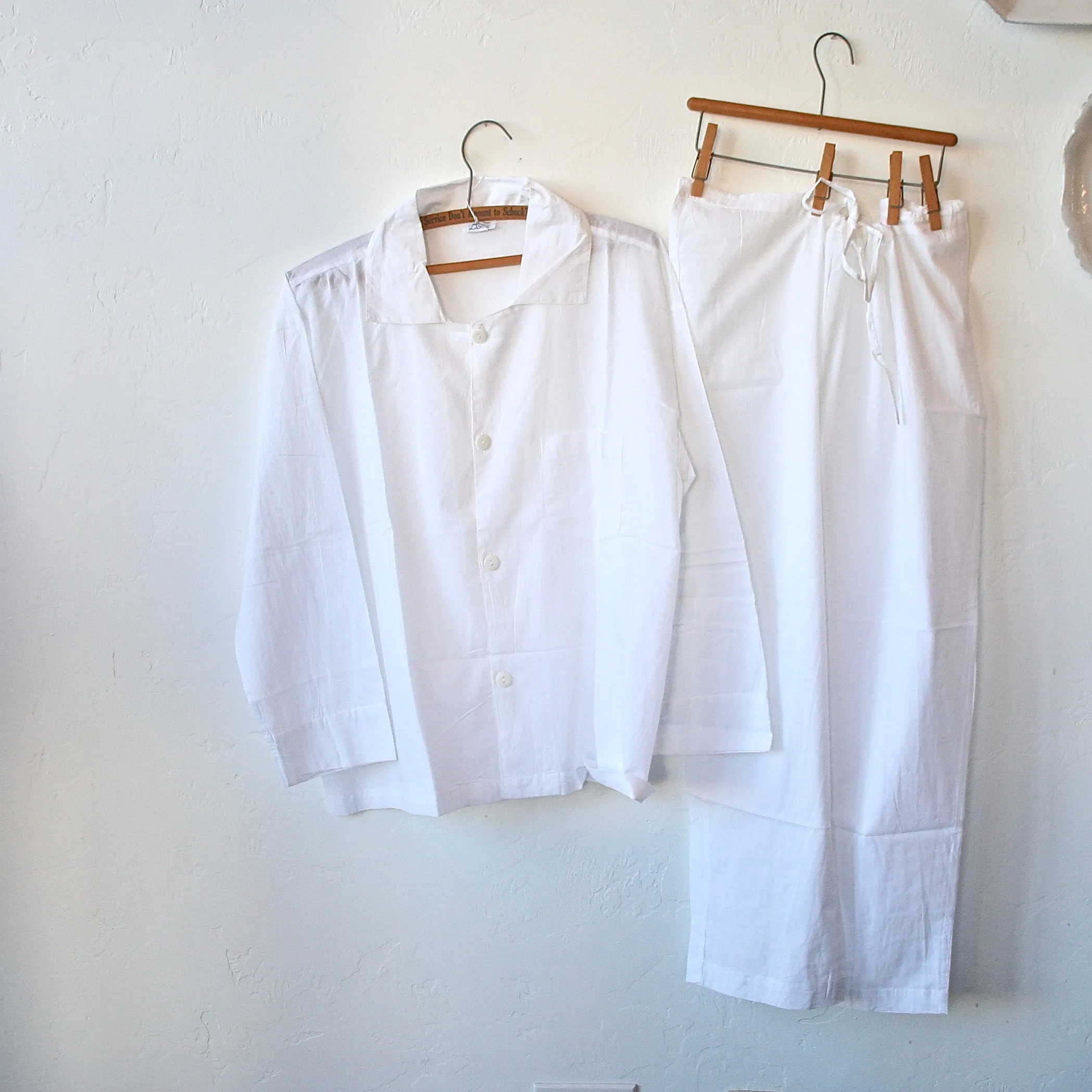 Domi Oversized Cotton Batiste Pajama Set - White