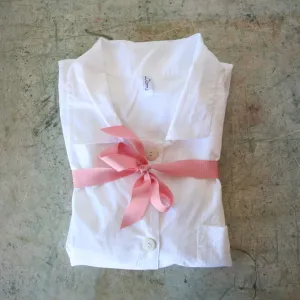 Domi Oversized Cotton Batiste Pajama Set - White