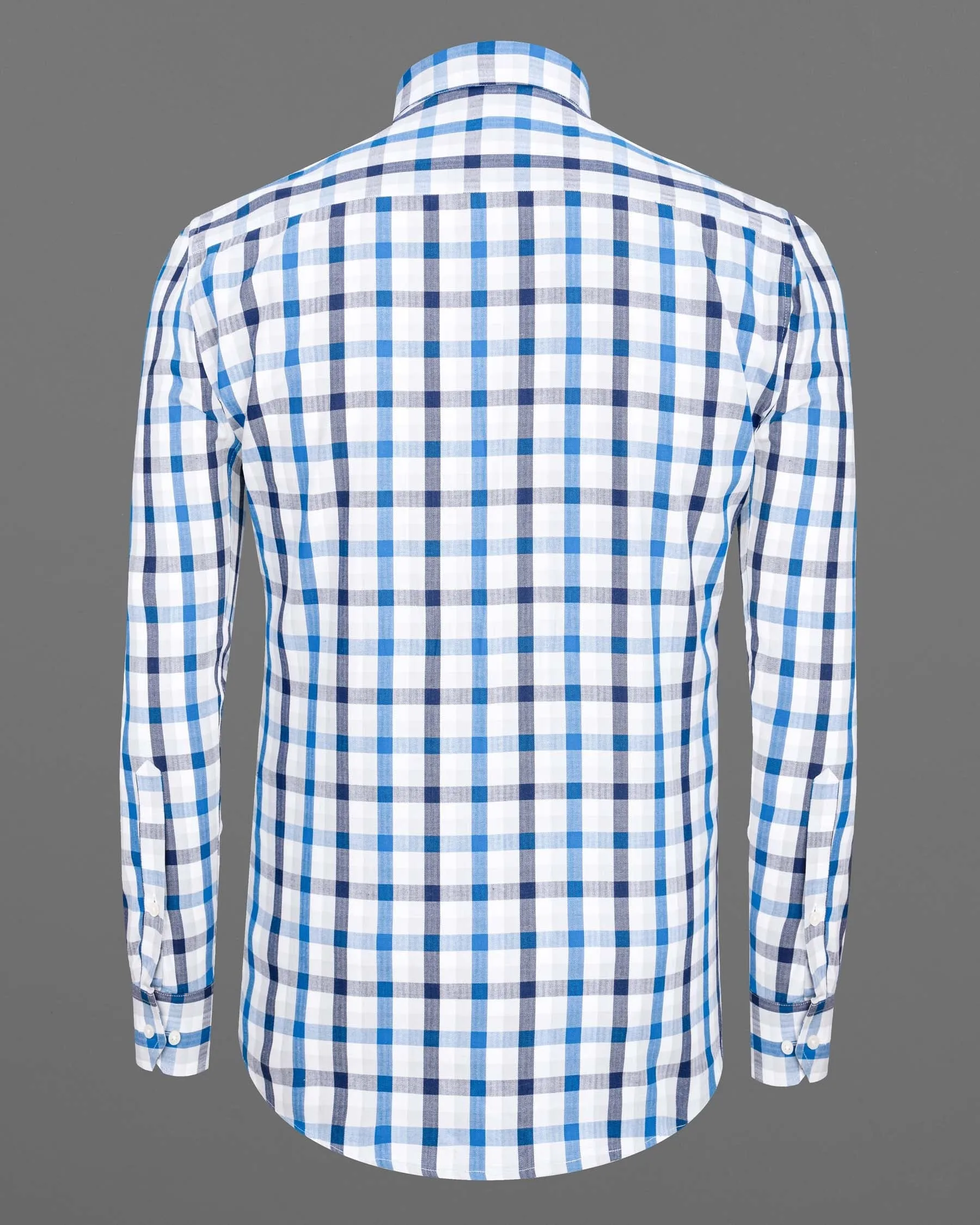 Downriver with Crystal Blue Plaid Herringbone Shirt