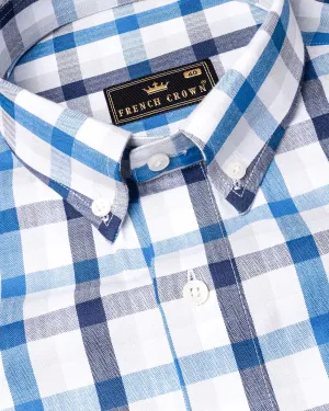 Downriver with Crystal Blue Plaid Herringbone Shirt
