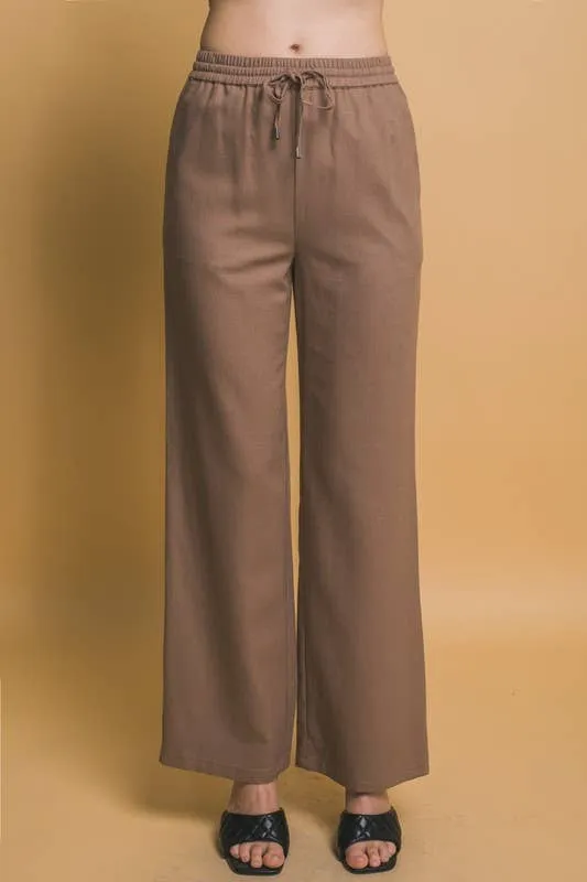 Drawstring Waist Linen Pants